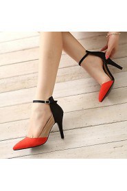 Women's Shoes Leather Stiletto Heel Heels / Pointed Toe Sandals / Heels Wedding / Party & Evening / Dress Multi-color
