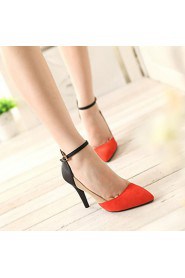 Women's Shoes Leather Stiletto Heel Heels / Pointed Toe Sandals / Heels Wedding / Party & Evening / Dress Multi-color