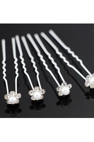 Pearl Flower U Shape Flower Wedding Headpieces Hairpins (set of 20)