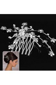 Silver Flower Hair Comb for Wedding Party Hair Jewelry