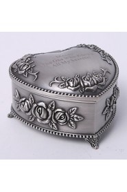Personalized Vintage Tutania Floral Theme Heart Design Jewelry Box