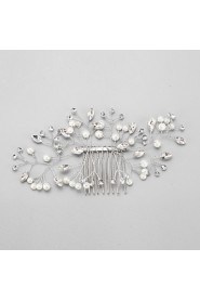 Women's / Flower Girl's Rhinestone / Alloy / Imitation Pearl Headpiece-Wedding / Special Occasion Hair Combs 1 Piece Clear Oval