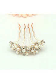 Golden Pearl Hair Combs Hair Jewerly for Wedding Party Lady