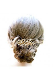 Golden /Silver Pearl Flower Hair Comb for Wedding Party Hair Jewelry