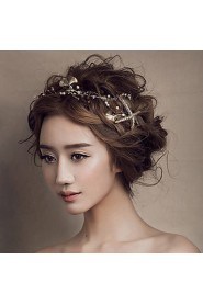 Bride's Gold Seafish Shape Wedding Hair Jewelry Accessories Forehead