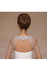 Wedding Wraps Collars Sleeveless Sequined Ivory Wedding Appliques / Crystal / Pearls / Sequin