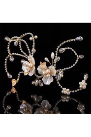 Bride's Flower Rhinestone Imitation Pearl Wedding Hair Accessories Headpiece Headbands 1 Pieces