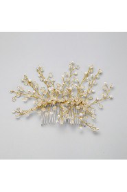 Women's / Flower Girl's Crystal / Alloy / Imitation Pearl Headpiece-Wedding / Special Occasion Hair Combs 1 Piece Clear Round