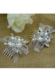 Women's Rhinestone / Tulle / Alloy Headpiece-Wedding / Special Occasion Hair Combs 1 Piece