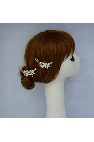 Women's / Flower Girl's Rhinestone / Alloy Headpiece-Wedding / Special Occasion / Office & Career Hair Clip 2 Pieces