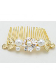 Women's / Flower Girl's Crystal / Alloy / Imitation Pearl Headpiece-Wedding / Special Occasion Hair Combs 1 Piece