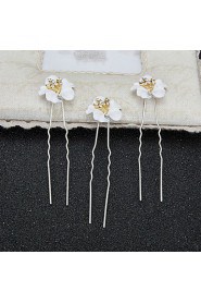 Women's / Flower Girl's Rhinestone / Alloy / Resin Headpiece-Wedding / Special Occasion Hair Pin 2 Pieces