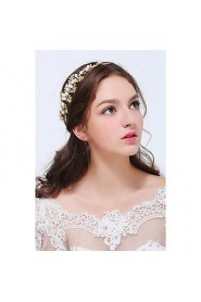 Women's Gold / Alloy Headpiece-Wedding / Special Occasion / Casual Headbands 1 Piece Clear / Ivory Round