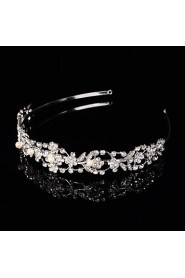 Bridal Crown Silver Tiara Queen Flower Leaf Butterfly Crystal/Diamond Flower Hairclips Headpiece Wedding/Party