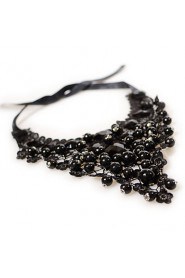 Women's Luxury Black Lace Statement Necklace Collar Necklace