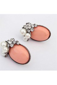 Fashion Wild Oval Pearl Earrings