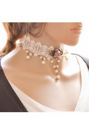 Women's Black Lace Pearl Pendant Choker Necklace Anniversary / Daily / Special Occasion / Office & Career