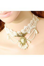 Women's White Lace Pearl Pendant Choker Necklace Anniversary / Daily / Special Occasion / Office & Career
