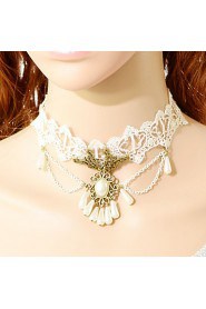Women's White Lace Pearl Pendant Choker Necklace Anniversary / Daily / Special Occasion / Office & Career