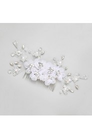 Women's / Flower Girl's Rhinestone / Crystal / Alloy / Imitation Pearl Headpiece-Wedding / Special Occasion Hair Combs 1 Piece Clear Round