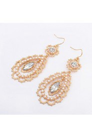 Elegant Hollow Lace Pearl Bohemia Earrings