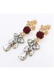 Crystal Rose Wedding With A Long Paragraph Fashion Earrings