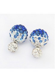 The Size Of The Front And Rear Zircon Ball Rhinestones Korean Jewelry