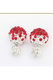 The Size Of The Front And Rear Zircon Ball Rhinestones Korean Jewelry