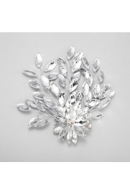 Women's / Flower Girl's Rhinestone / Alloy Headpiece-Wedding / Special Occasion Hair Clip 1 Piece White Oval