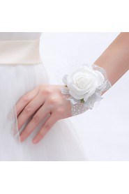 Wedding Accessories Set(Veil & Wrist Corsage & Headdress & Necklace & Earrings)