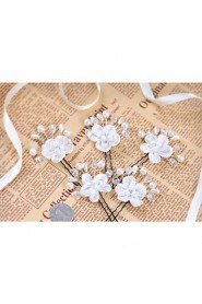 2 pcs Women Pearl/Crystal/Alloy Headbands/Hairpins/Flowers With Crystal/Pearl Wedding/Party Headpiece