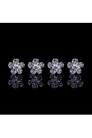 Petal Alloy Hairpins With Rhinestone Wedding/Party Headpiece(Set of 4)