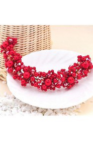 Women's / Flower Girl's Crystal / Alloy / Imitation Pearl Headpiece-Wedding / Special Occasion Flowers Red / White