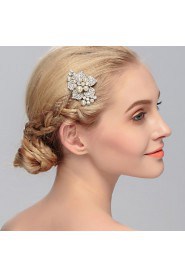 Women's Pearl / Rhinestone Headpiece-Wedding / Special Occasion / Casual / Office & Career / Outdoor Hair Combs 1 Piece Clear Round