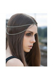 Bohemian Women Metal Head Double Layer Chain Jewelry Forehead Dance Headband