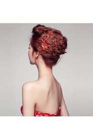 Red Rhinestone Butterfly Party Headpieces with Comb