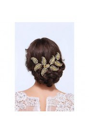 Women's Gold / Alloy Headpiece-Wedding / Special Occasion / Casual Hair Clip 1 Piece Clear Round