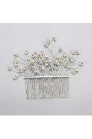 Women's / Flower Girl's Rhinestone / Alloy Headpiece-Wedding / Special Occasion Hair Combs 1 Piece White Round