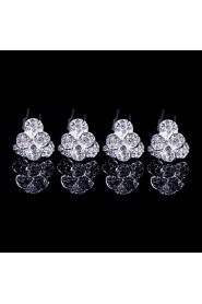 Alloy Hairpins With Rhinestone Wedding/Party Headpiece(Set of 4)