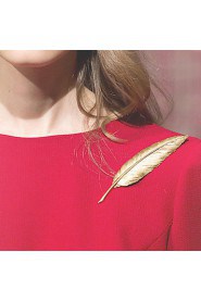 Feather Alloy Brooch (1Pc)