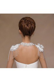 Wedding Wraps Collars Sleeveless Sequined Ivory Wedding Crystal / Pearls