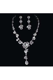 Elegant Design Alloy With Rhinestone Wedding/Special Occaision / Party Jewelry Set.