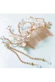 Bride's Flower Rhinestone Forehead Wedding Hair Combs Accessories 1 Pieces
