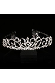 Bride's Heart Shape Crystal Rhinestone Forehead Wedding Comb Crown 1 PC