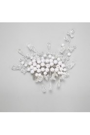 Women's / Flower Girl's Crystal / Imitation Pearl Headpiece-Wedding / Special Occasion Hair Combs 1 Piece White Round