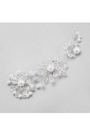Women's / Flower Girl's Crystal / Alloy / Imitation Pearl Headpiece-Wedding / Special Occasion Flowers 1 Piece White Round