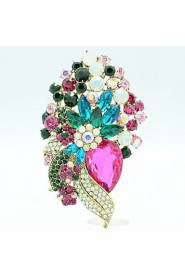 Rhinestone Drop Flower Brooch Broach Pins Women's Jewelry (More Colors)