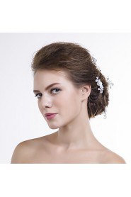 Women Organza Hair Pin With Multi-stone Wedding/Party Headpiece(6pls)