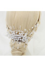 Women's / Flower Girl's Crystal / Alloy / Imitation Pearl Headpiece-Wedding / Special Occasion Hair Combs 1 Piece Round