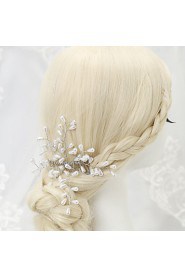 Women's / Flower Girl's Alloy / Imitation Pearl Headpiece-Wedding / Special Occasion Hair Combs 1 Piece White Irregular